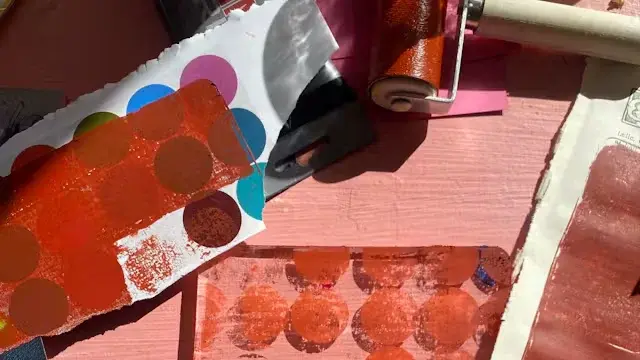 Retro collage og gelli plates workshop