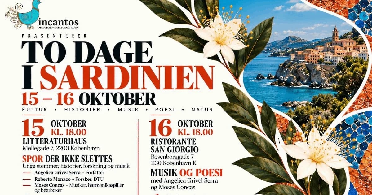 Musica e Poesia – Sardisk aften med musik, poesi og gastronomi