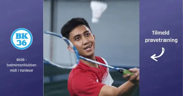 Badminton for letøvede 17-50+ år