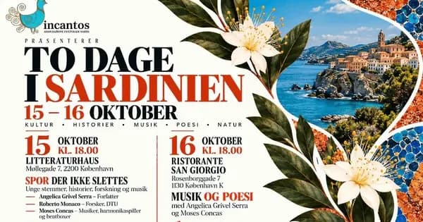 Musica e Poesia – Sardisk aften med musik, poesi og gastronomi