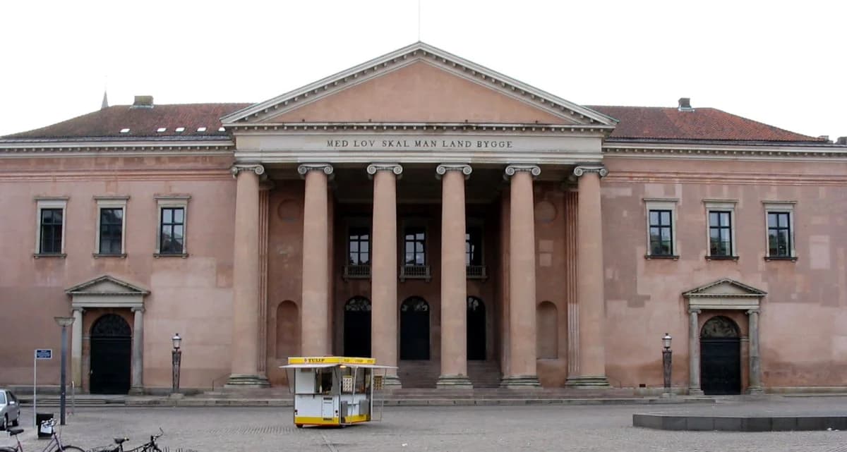 Facade of Copenhagen City Court with large columns