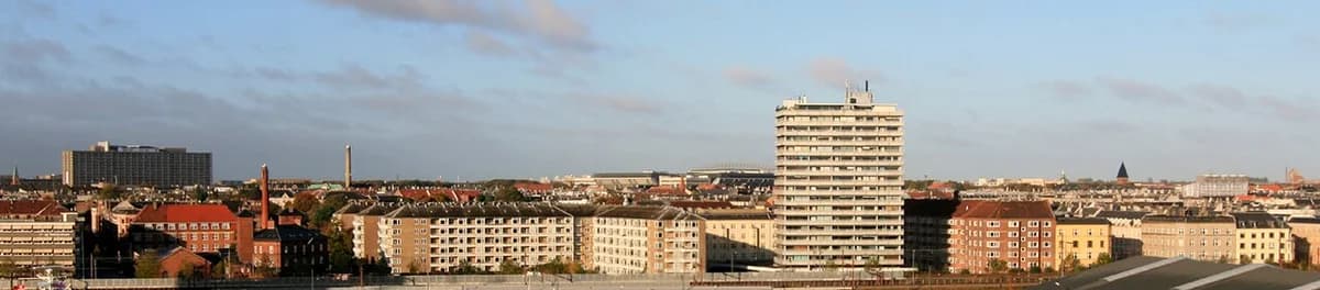 Panoramic view of Copenhagen's Østerbro district from the harbor.